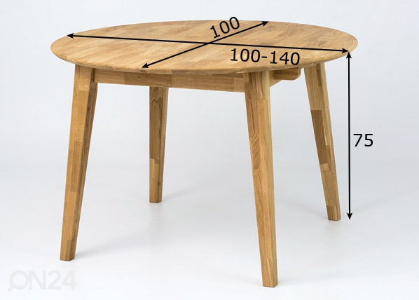 Удлиняющийся обеденный стол 100/140x100 cm размеры