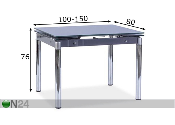 Удлиняющийся обеденный стол 100-150x80 cm размеры