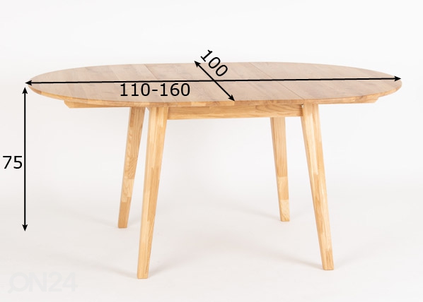 Удлиняющийся обеденный стол 110/160x100 cm размеры