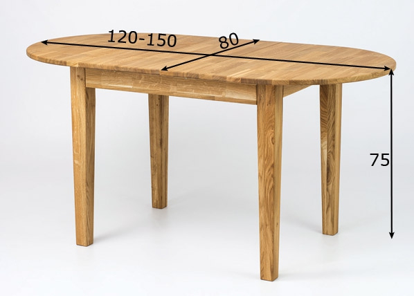 Удлиняющийся обеденный стол 120/150x80 cm размеры