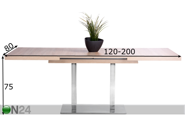 Удлиняющийся обеденный стол 120-200x80 cm размеры
