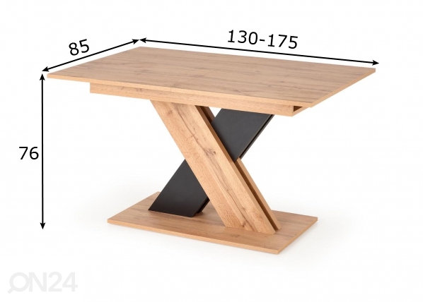 Удлиняющийся обеденный стол 130/175x85 cm размеры