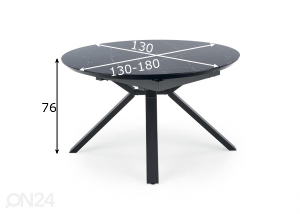 Удлиняющийся обеденный стол 130/180x130 cm размеры