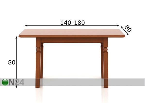 Удлиняющийся обеденный стол 140-180 cm размеры