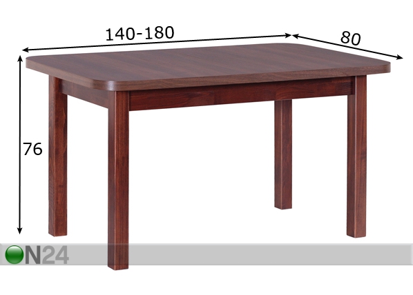 Удлиняющийся обеденный стол 140-180x80 cm размеры