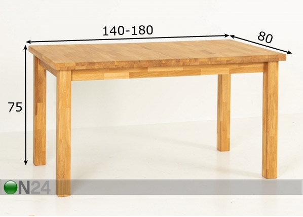 Удлиняющийся обеденный стол 140/180x80 cm размеры