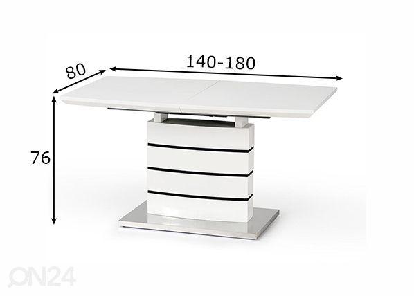 Удлиняющийся обеденный стол 140-180x80 cm размеры