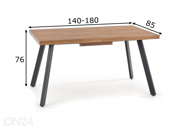 Удлиняющийся обеденный стол 140/180x85 cm размеры