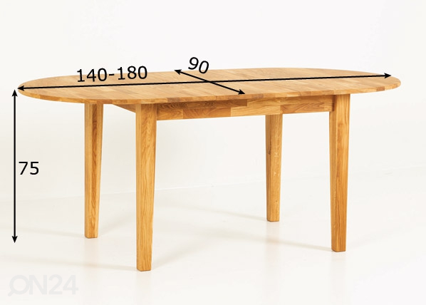 Удлиняющийся обеденный стол 140-180x90 cm размеры
