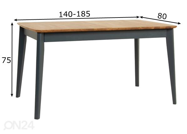 Удлиняющийся обеденный стол 140/185x80 cm размеры