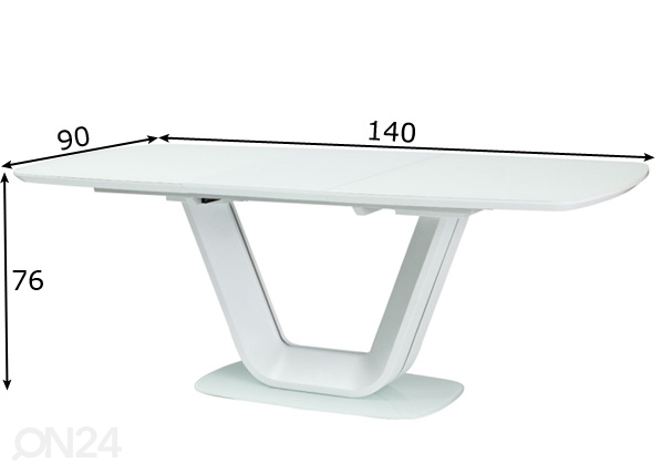 Удлиняющийся обеденный стол 140-200x90 cm размеры