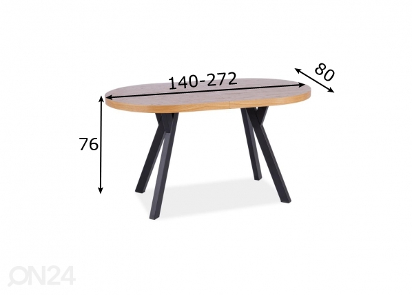 Удлиняющийся обеденный стол 140-272x80 cm размеры