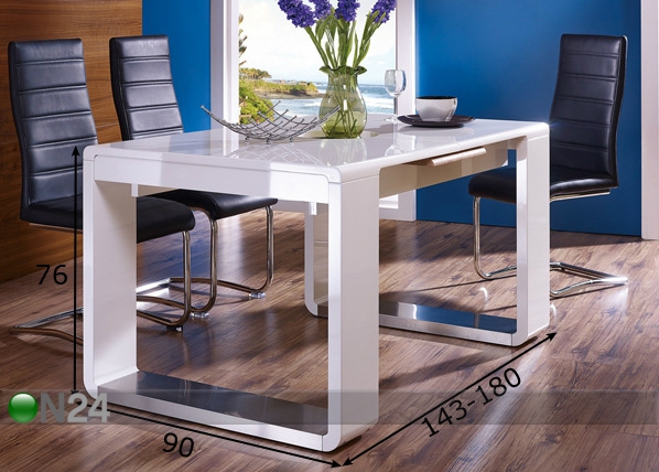 Удлиняющийся обеденный стол 143-180x90 cm размеры