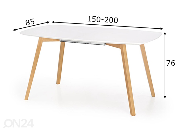 Удлиняющийся обеденный стол 150-200x85 cm размеры