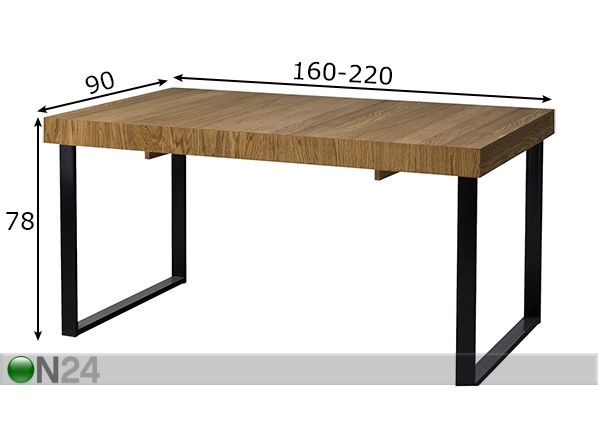 Удлиняющийся обеденный стол 160-220 cm размеры