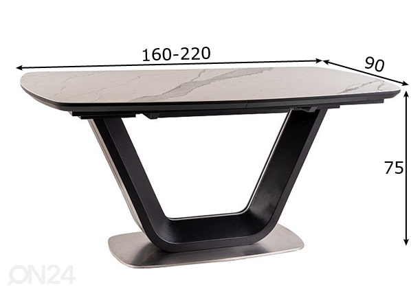 Удлиняющийся обеденный стол 160-220x90 cm размеры
