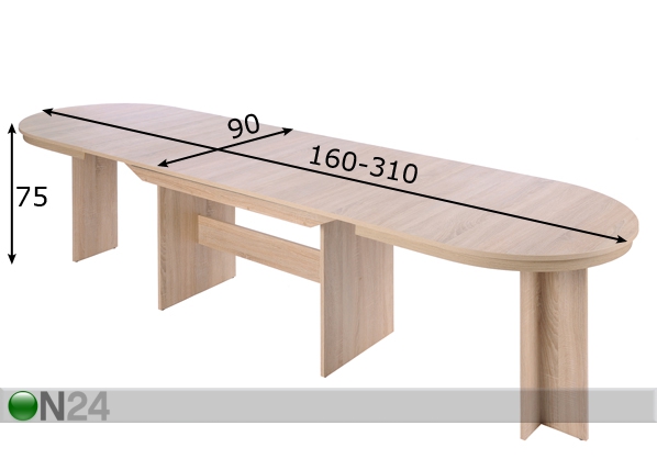 Удлиняющийся обеденный стол 160-310x90 cm размеры