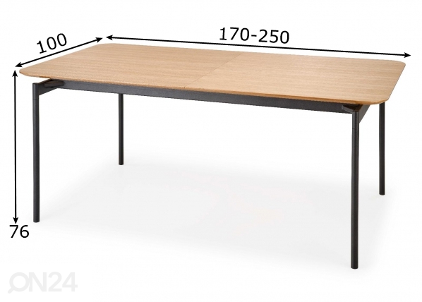 Удлиняющийся обеденный стол 170/250x100 cm размеры