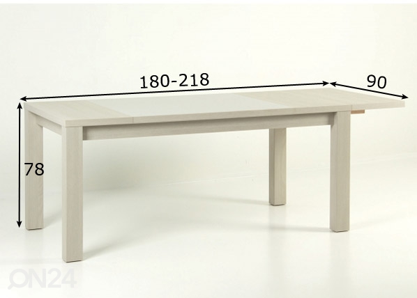 Удлиняющийся обеденный стол 180/218x90 cm размеры