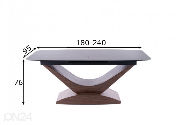 Удлиняющийся обеденный стол 180-240x95 cm размеры