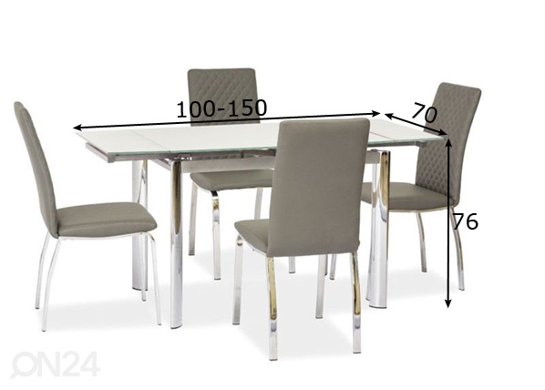Удлиняющийся обеденный стол 70x100-150 cm размеры