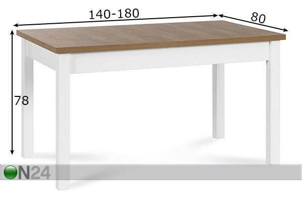 Удлиняющийся обеденный стол 70x140-180 cm размеры