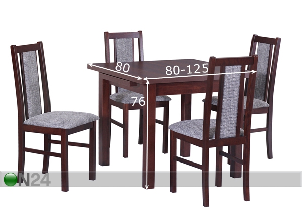 Удлиняющийся обеденный стол 80-125x80 cm размеры
