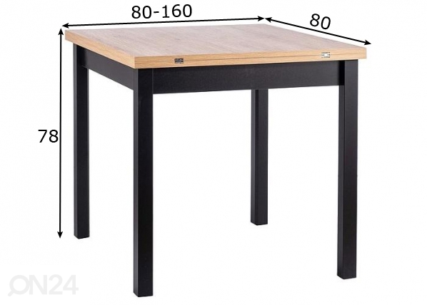 Удлиняющийся обеденный стол 80-160x80 cm размеры