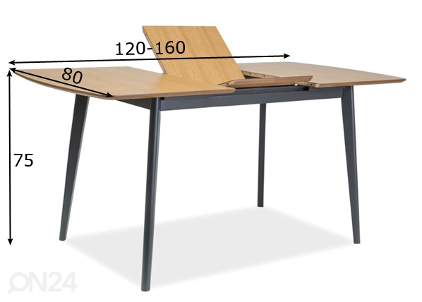 Удлиняющийся обеденный стол 80x120-160 cm размеры