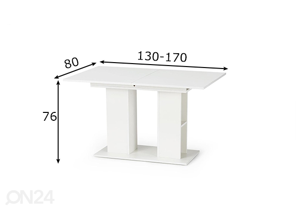 Удлиняющийся обеденный стол 80x130-170 cm размеры