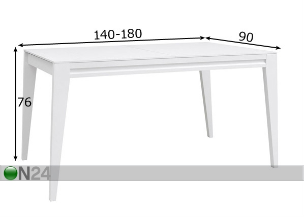 Удлиняющийся обеденный стол 90x140-180 cm