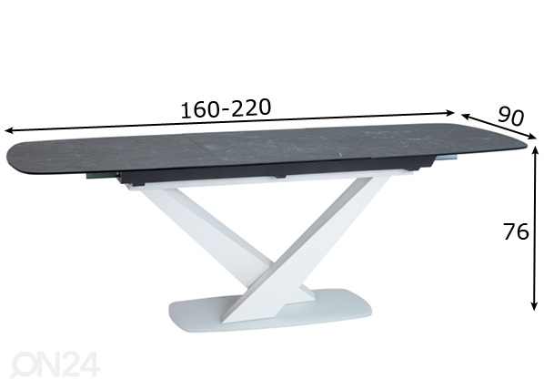 Удлиняющийся обеденный стол 90x160-220 cm размеры