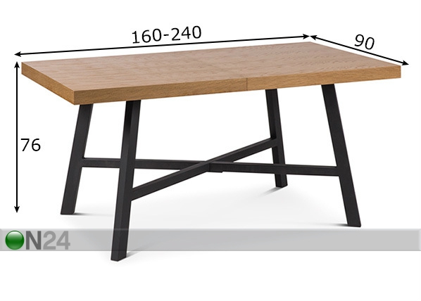 Удлиняющийся обеденный стол 90x160-240 cm размеры