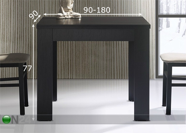 Удлиняющийся обеденный стол 90x90-180 cm размеры