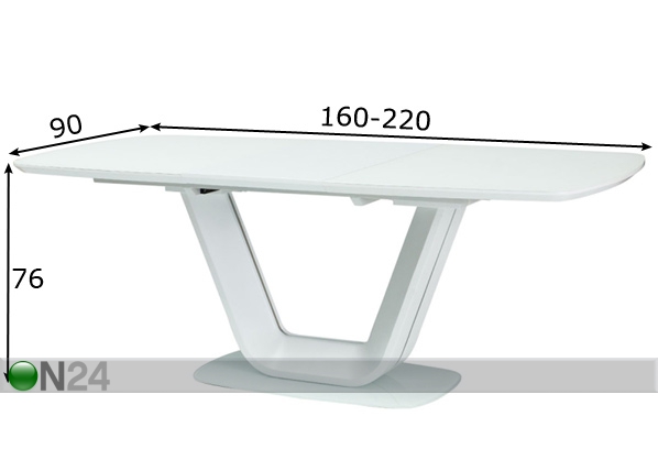 Удлиняющийся обеденный стол Armani 160-220x90 cм размеры