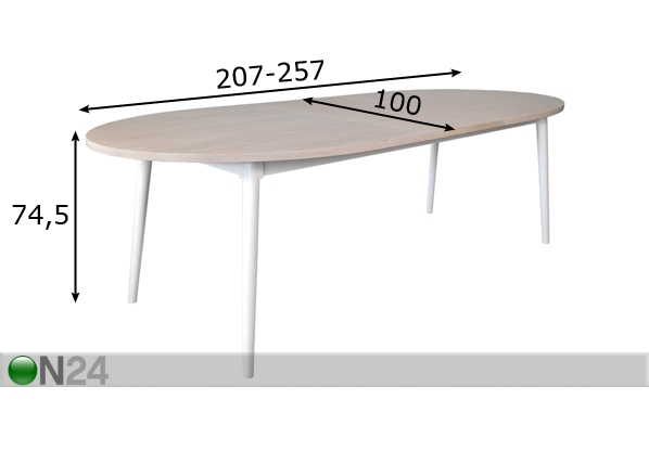 Удлиняющийся обеденный стол Asperö 2 размеры