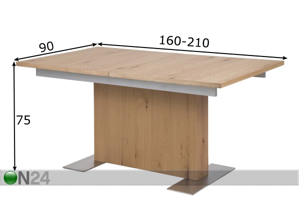 Удлиняющийся обеденный стол Brick 90x160-210 cm размеры