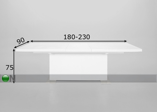 Удлиняющийся обеденный стол Brick 90x180-230 см размеры