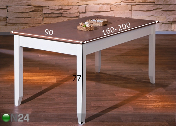 Удлиняющийся обеденный стол Cassala 160-200x90 cm размеры