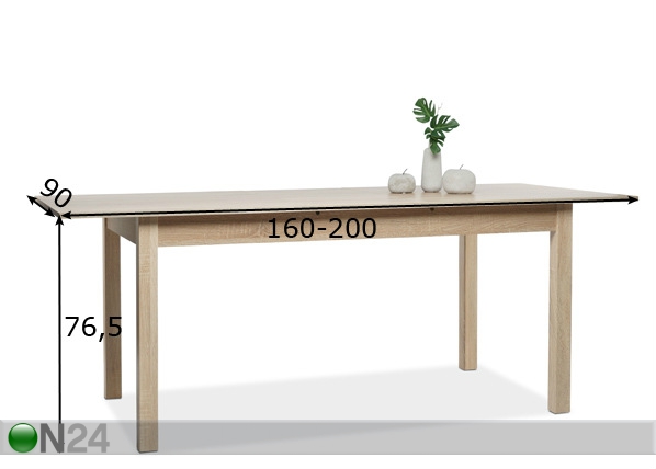 Удлиняющийся обеденный стол Coburg 90x160-200cm размеры