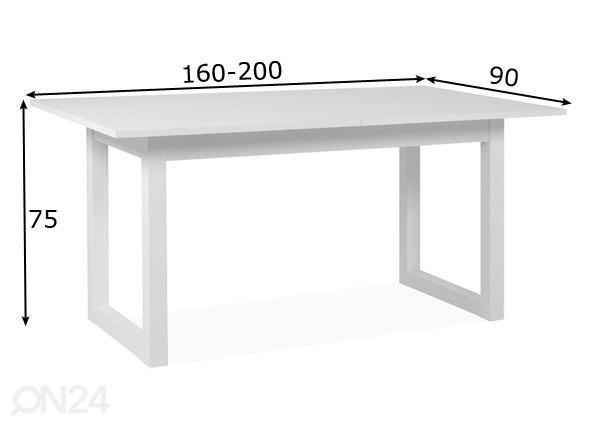 Удлиняющийся обеденный стол Denver 160-200x90 cm размеры