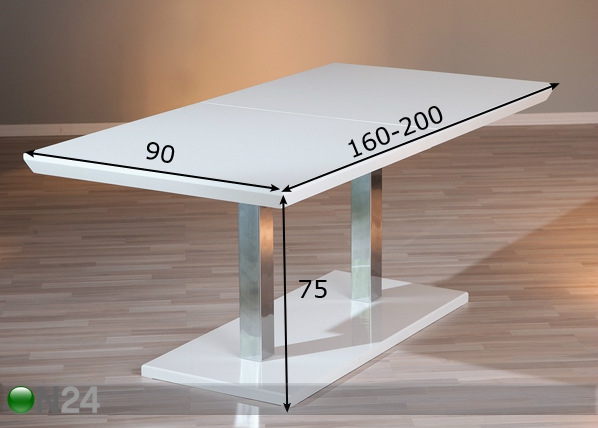 Удлиняющийся обеденный стол Edmonton 160-200x90 cm размеры