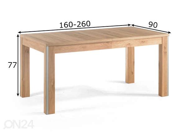 Удлиняющийся обеденный стол Espero 160-260x90 cm размеры