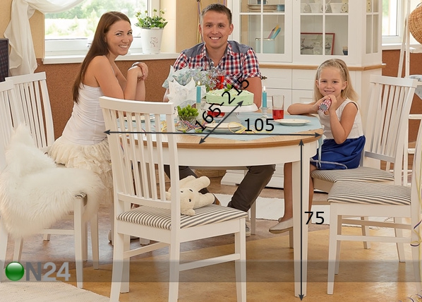 Удлиняющийся обеденный стол Family 105x165-215 cm, белый+дуб размеры