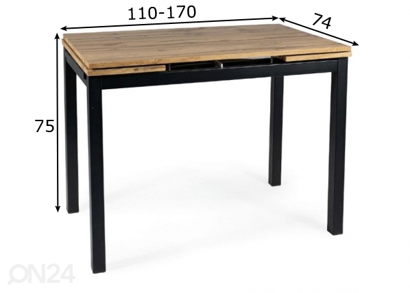 Удлиняющийся обеденный стол Gdansk 110-170x74 cm размеры
