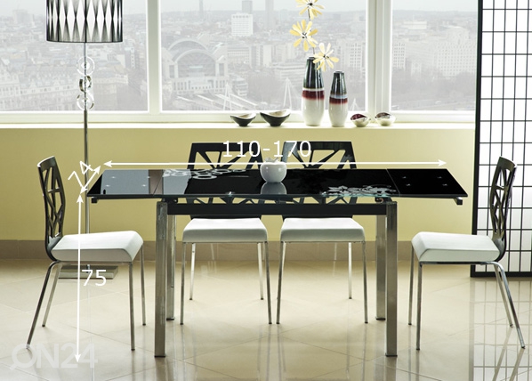 Удлиняющийся обеденный стол Gdansk 74x110-170 cm размеры