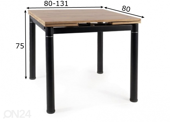 Удлиняющийся обеденный стол Gdansk 80-131x80 cm размеры