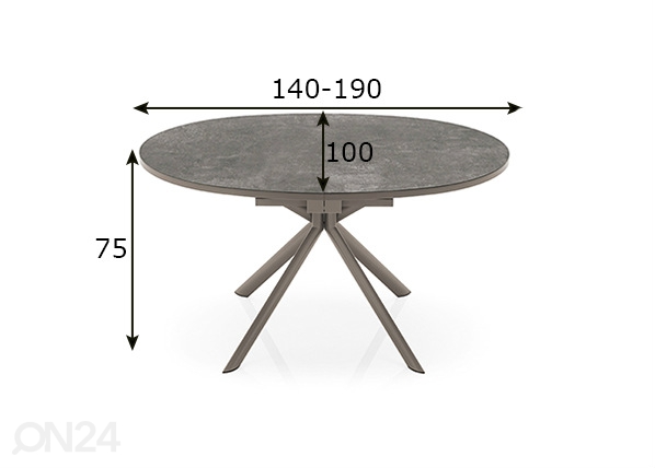 Удлиняющийся обеденный стол Giove размеры