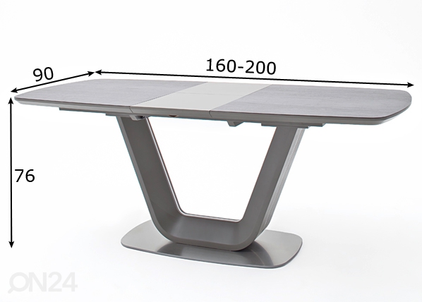 Удлиняющийся обеденный стол Jaruk 160-200x90 cm размеры
