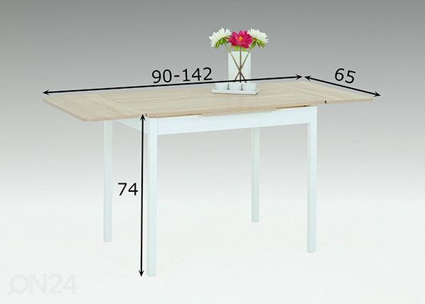 Удлиняющийся обеденный стол Kiel I 90-142x65 cm размеры
